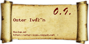 Oster Iván névjegykártya